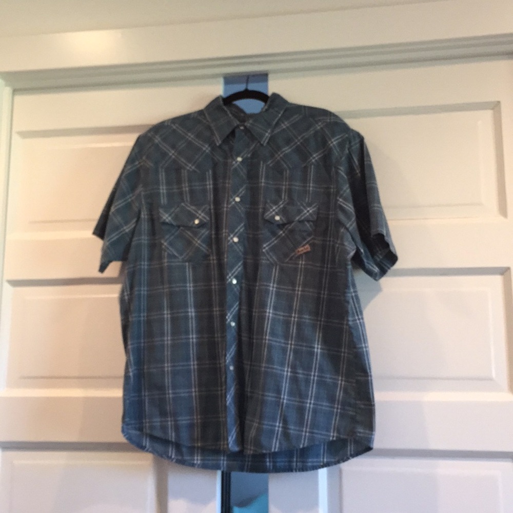 Wrancher by wrangler pearl snap short sleeve
